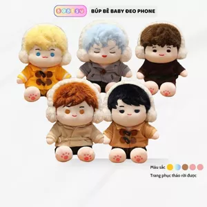 Gấu bông nam , búp bê nam đeo tai nghe tóc nhiều màu sắc dễ thương làm quà tặng cho người yêu,cho bé