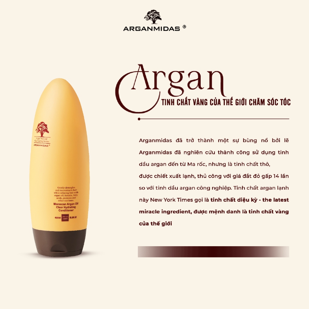 Ảnh Dầu xả siêu dưỡng ẩm Arganmidas Moroccan Argan Oil Clear Hydrating Conditioner  - 450ml 2