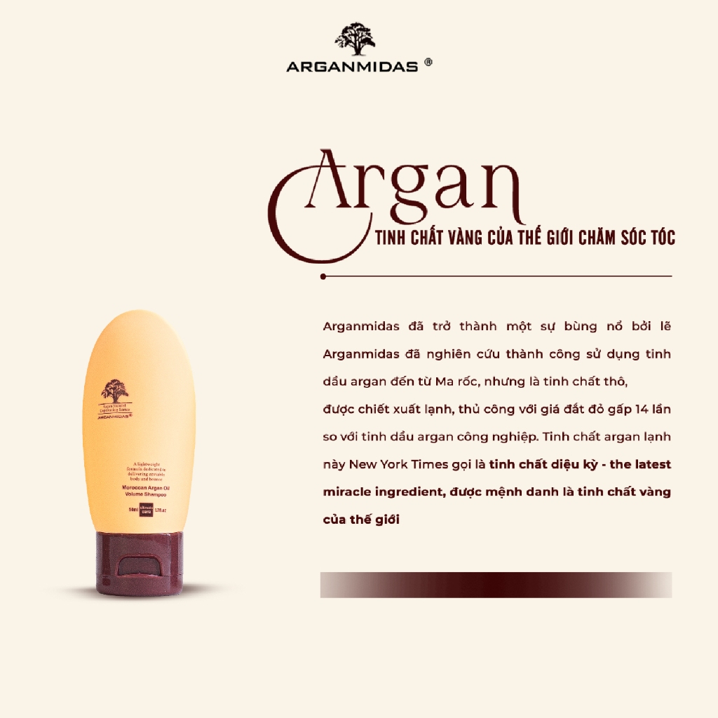 Ảnh Dầu gội kiềm dầu Arganmidas tạo phồng chân tóc 50ml 2