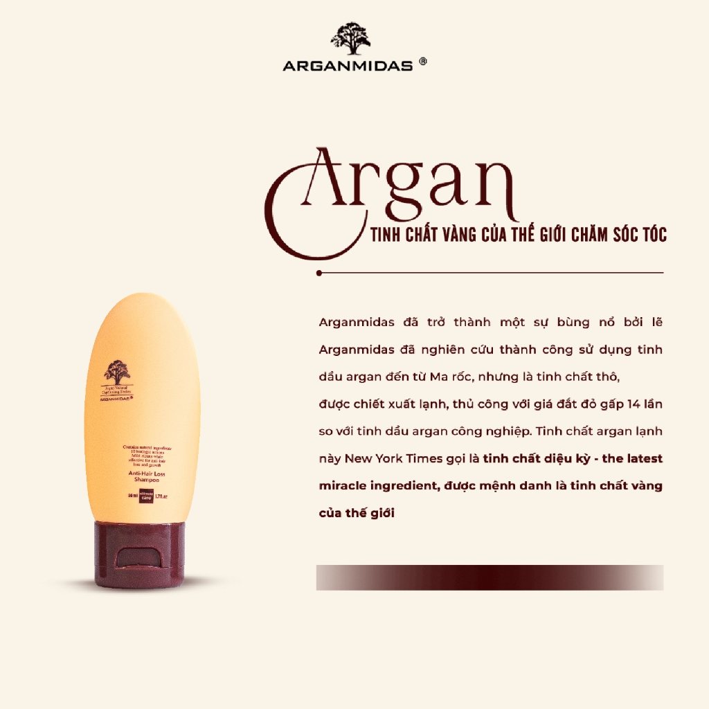 Ảnh Dầu gội ngừa rụng tóc và hỗ trợ dày tóc Arganmidas 50ml 2