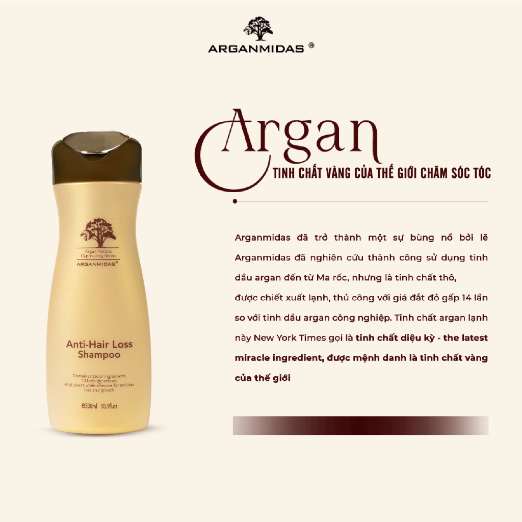 Ảnh Dầu gội ngừa rụng tóc và hỗ trợ dày tóc Arganmidas - 300ml 2