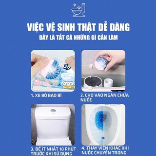 Viên thả bồn cầu Nhật Bản 2 trong 1 làm sạch sâu, khử mùi, hương thơm hoa hồng, chống ố vàng bồn cầu