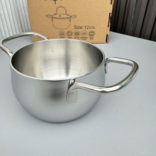 Nồi canh inox sâu lòng Oyatton [171] mini 12/14cm 3 lớp nguyên khối, nồi chiên ngập dầu O172