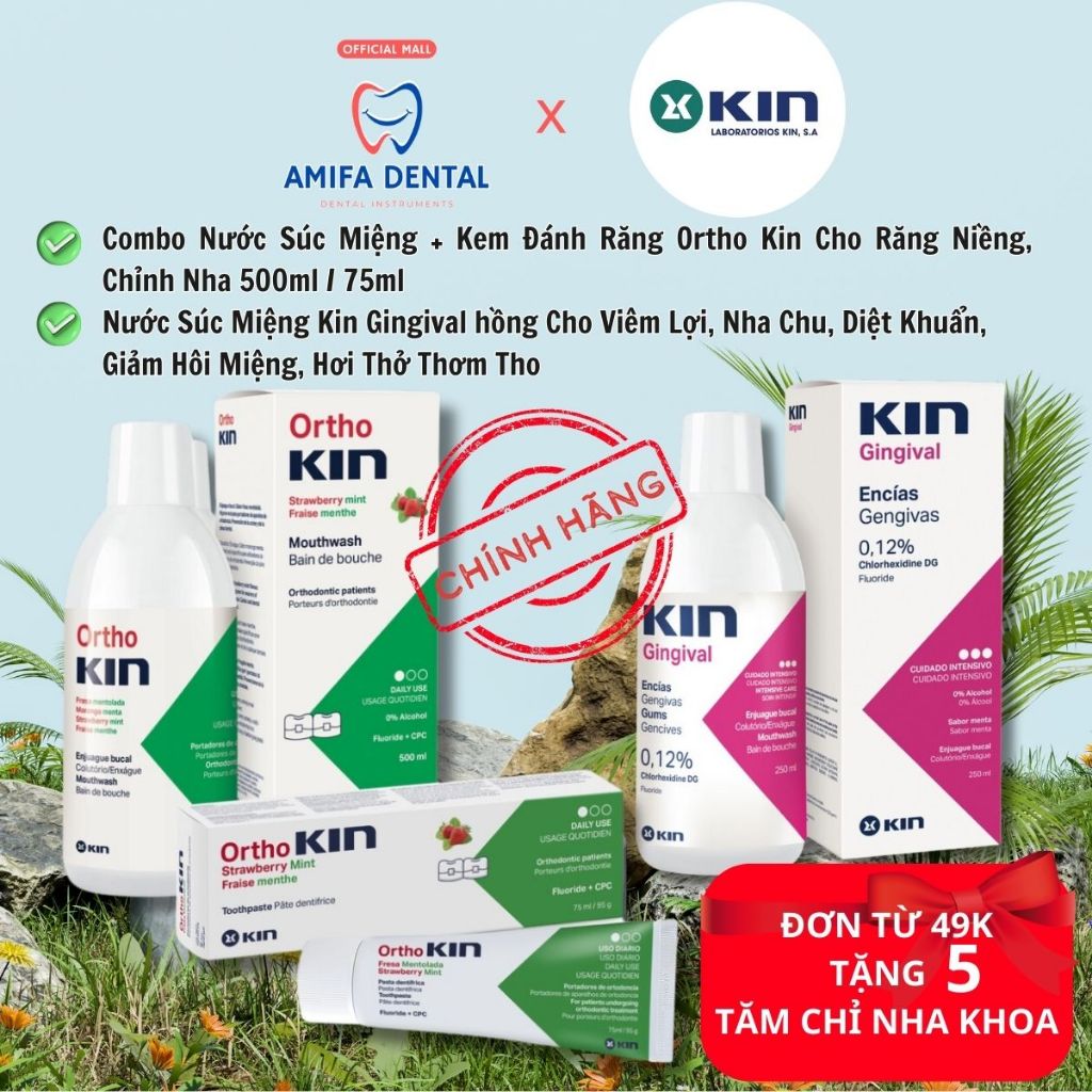 Nước Súc Miệng KIN Gingival 250ml Cho Viêm Lợi, Nha Chu, Diệt Khuẩn, Giảm Hôi Miệng, chính hãng KIN