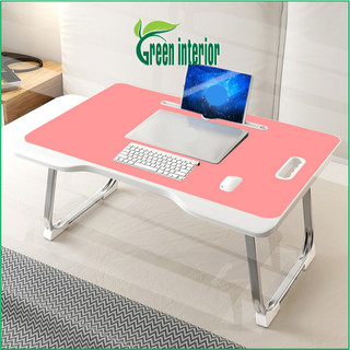 Bàn học, bàn làm việc gấp gọn thông minh GreenFurni có khe cắm ipad, ngăn kéo màu hồng XKZS-001H