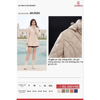 Áo phao nữ CARDINA trần bông cao cấp siêu nhẹ thiết kế dáng lửng trẻ trung trendy 4PLF02