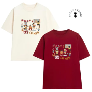 Áo thun Tết chất cotton mềm mịn form rộng tay lỡ UNISEX OVERSIZE nam nữ
