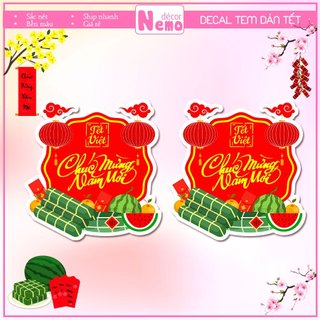 Tem Tết 2026, Tem Dán Tết Chúc Mừng Năm Mới, Decal Tết Decor Trang Trí Hộp Quà, Giỏ Quà, Hộp Bánh, Kẹo, Mứt Ngày Tết.