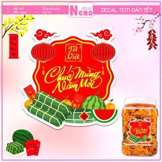 Tem Tết 2026, Tem Dán Tết Chúc Mừng Năm Mới, Decal Tết Decor Trang Trí Hộp Quà, Giỏ Quà, Hộp Bánh, Kẹo, Mứt Ngày Tết.