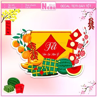 Tem Tết 20265, Tem Dán Tết Vạn Sự Như Ý, Decal Tết Decor Trang Trí Hộp Quà, Giỏ Quà, Hộp Bánh, Kẹo, Mứt Ngày Tết.
