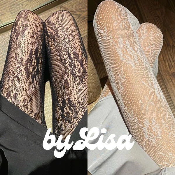Quần tất ren lưới họa tiết hoa Floral gợi cảm Quần tất da siêu dai sexy Quần tất lưới thon chân