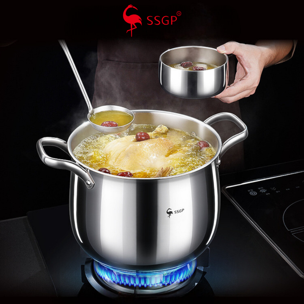 Nồi inox 304 luộc gà cao cấp Stuttgart của SSGP , xoong nồi, bộ nồi inox, nồi hầm, thân cao