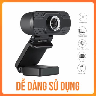 Webcam Máy Tính Có Mic Full HD 1080p WC-004 – Tự Động Lấy Nét, Cắm Là Dùng, Gắn Được PC Laptop