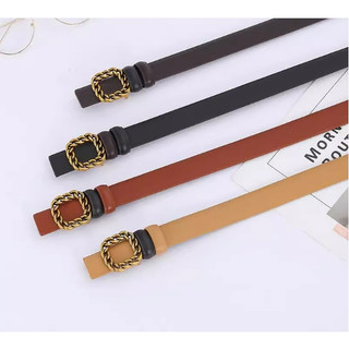 Thắt lưng nữ, dây nịt, dây lưng thời trang nữ, bản 2.3cm,da PU, khóa bấm độc đáo kim loại W97