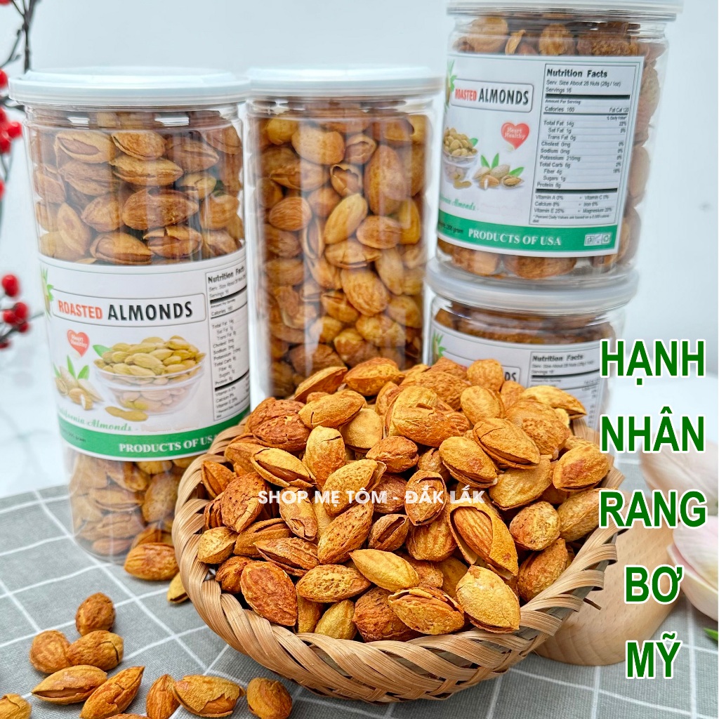 Hạnh nhân rang bơ vỏ mỏng Mỹ ngon mặn ngọt - tách vỏ ăn liền (có xuất hóa đơn công ty đầy đủ)