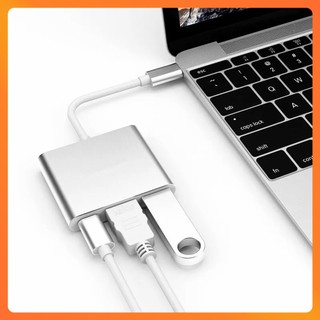 Cáp Chuyển Đổi Type C To HDMI/USB 3.0/Type C – Xuất Full HD 1080P Macbook, Hỗ Trợ Laptop, Điện Thoại