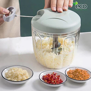 Máy Xay Tỏi Ớt Cầm Tay Mini ECO, Dụng Cụ Xay Tỏi, Ớt Dây Rút Tiện Lợi, Máy Xay Nhà Bếp Mini