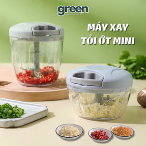 Máy Xay Tỏi Ớt Cầm Tay Mini GreenHome, Dụng Cụ Xay Tỏi, Ớt Dây Rút Tiện Lợi, Máy Xay Nhà Bếp Mini