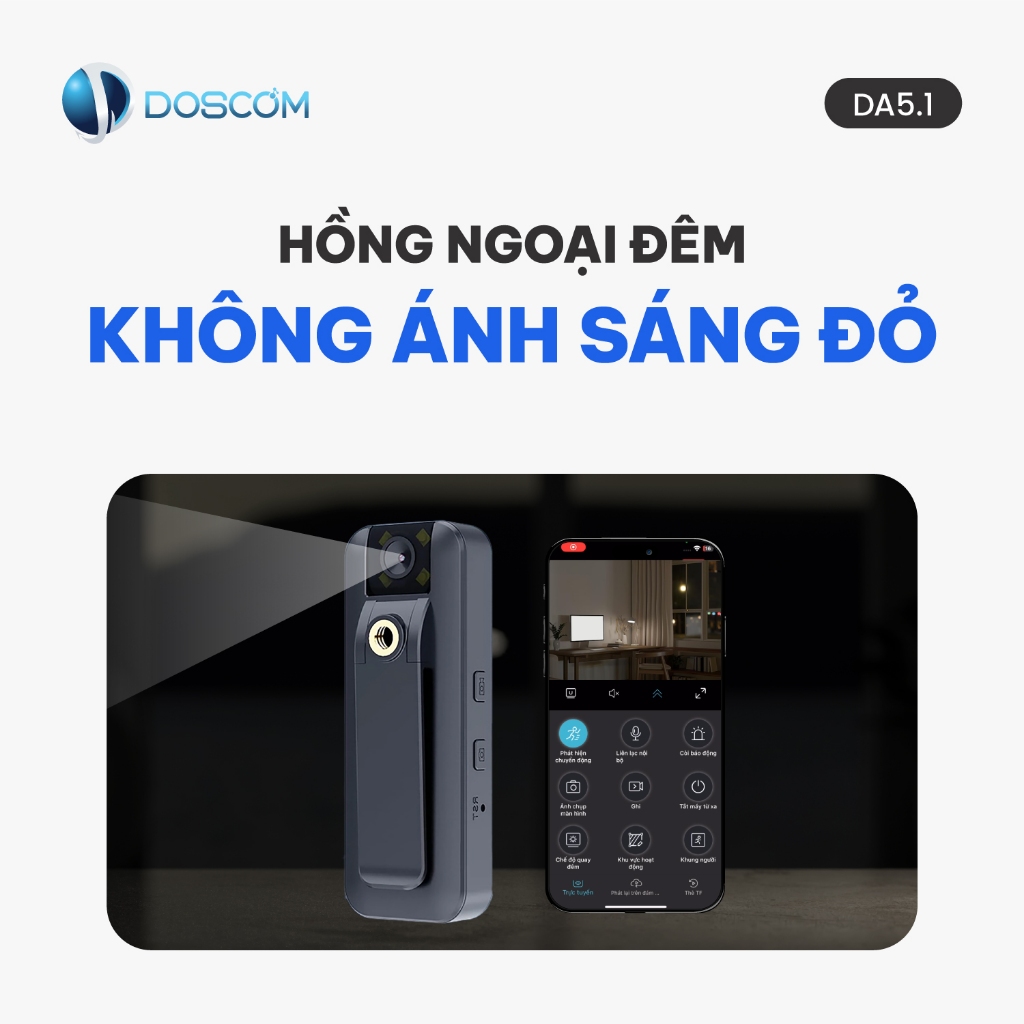 (Tặng Kèm Sim 4G) Camera 4G Mini Doscom DA5.1 Full HD Góc Siêu Rộng, Hỗ Trợ Quay Đêm
