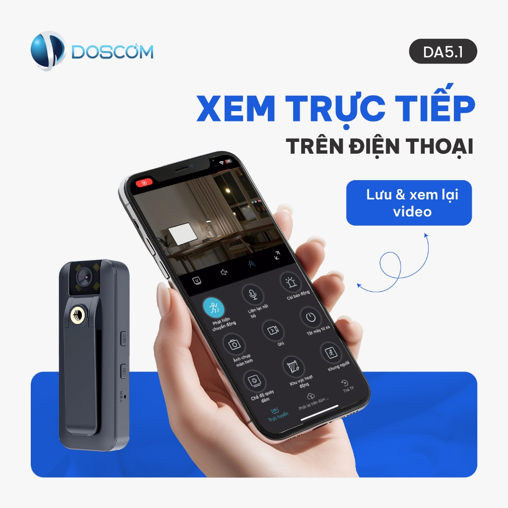 (Tặng Kèm Sim 4G) Camera 4G Mini Doscom DA5.1 Full HD Góc Siêu Rộng, Hỗ Trợ Quay Đêm