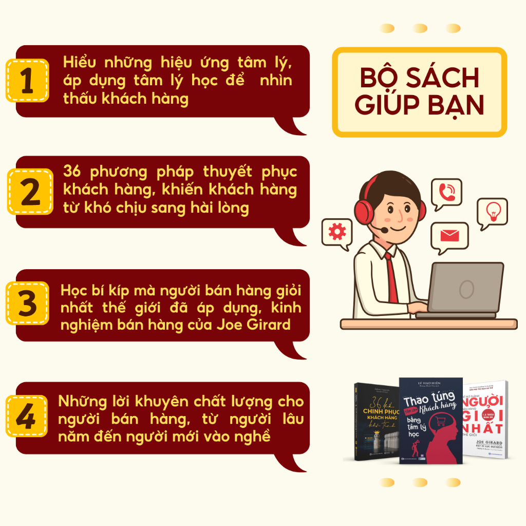 Combo sách Kinh thánh bán hàng: Thao Túng Khách Hàng Bằng Tâm Lý Học, Để Trở Thành Người Bán Hàng Giỏi Nhất, 36 Kế