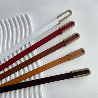 Dây nịt, dây lưng thời trang nữ, thắt lưng váy đầm, da thật bản nhỏ 1.3cm, khóa bấm kim loại W99