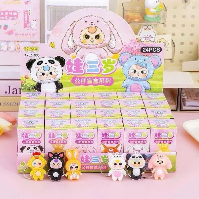 Ảnh Blindbox 24 Móc Khóa Baby Three Hộp Mù Capybara Quà Tặng Phụ Kiện Trang Trí Dễ Thương 3