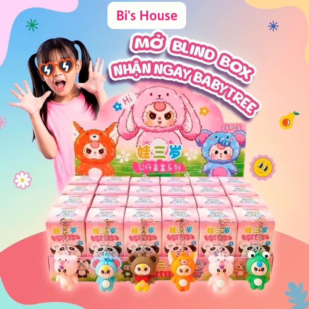 Ảnh Blindbox 24 Móc Khóa Baby Three Hộp Mù Capybara Quà Tặng Phụ Kiện Trang Trí Dễ Thương 1