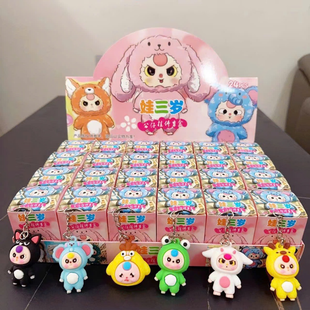 Ảnh Blindbox 24 Móc Khóa Baby Three Hộp Mù Capybara Quà Tặng Phụ Kiện Trang Trí Dễ Thương 2