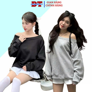Áo Sweater Trễ Vai Nỉ Lông Nhiều Màu Nữ Tính Thu Đông lệch vai sexy phong cách - DTB SSL