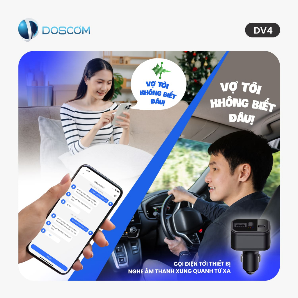 (Hỏa tốc - HN) Thiết Bị Định Vị Ô Tô Dạng Tẩu Thuốc Doscom DV4 - Tích Hợp Định Vị GPS Theo Thời Gian Thực
