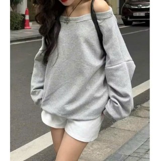 Áo kiểu nữ, ao sweater trễ vai croptop khoét vai phong cách sexy cá tính - DTB SSL
