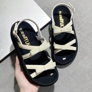 Sandal Nữ IGU Quai Mảnh Đính Nơ Dễ Thương Phong Cách Hàn Quốc.