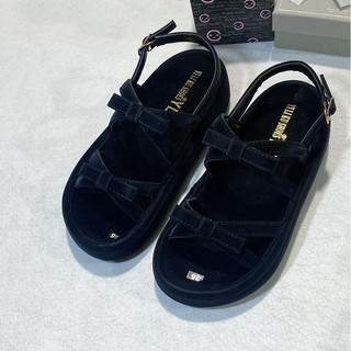 Sandal Nữ IGU Quai Mảnh Đính Nơ Dễ Thương Phong Cách Hàn Quốc.