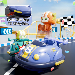 Đồ Chơi Xe Đụng Go-Kart Cho Bé Đá Bóng Vào Khung Thành Điều Khiển Từ Xa RC 2.4Ghz Xoay 360° Có Nhạc Đèn Và Phun Khói