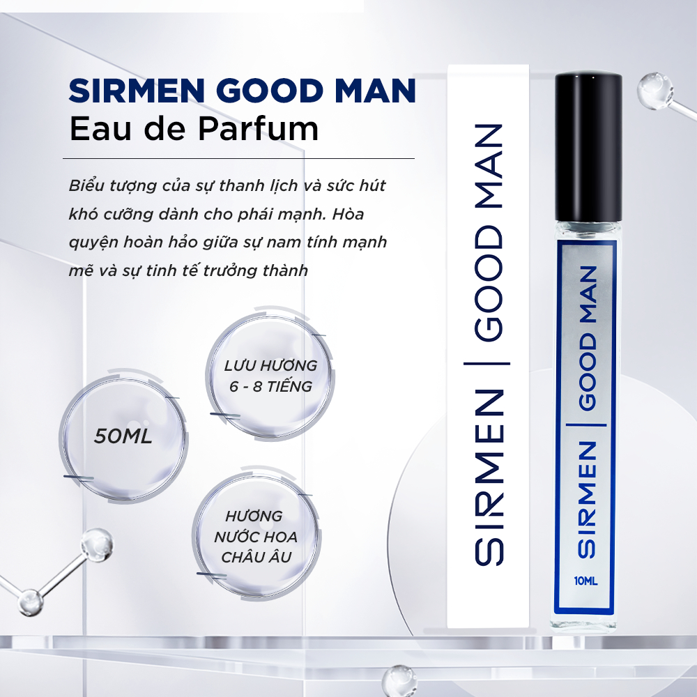 Ảnh Nước hoa nam SIRMEN GOOD MAN Eau de Parfum Châu Âu cao cấp chai 10ml thơm lịch lãm cuốn hút 2