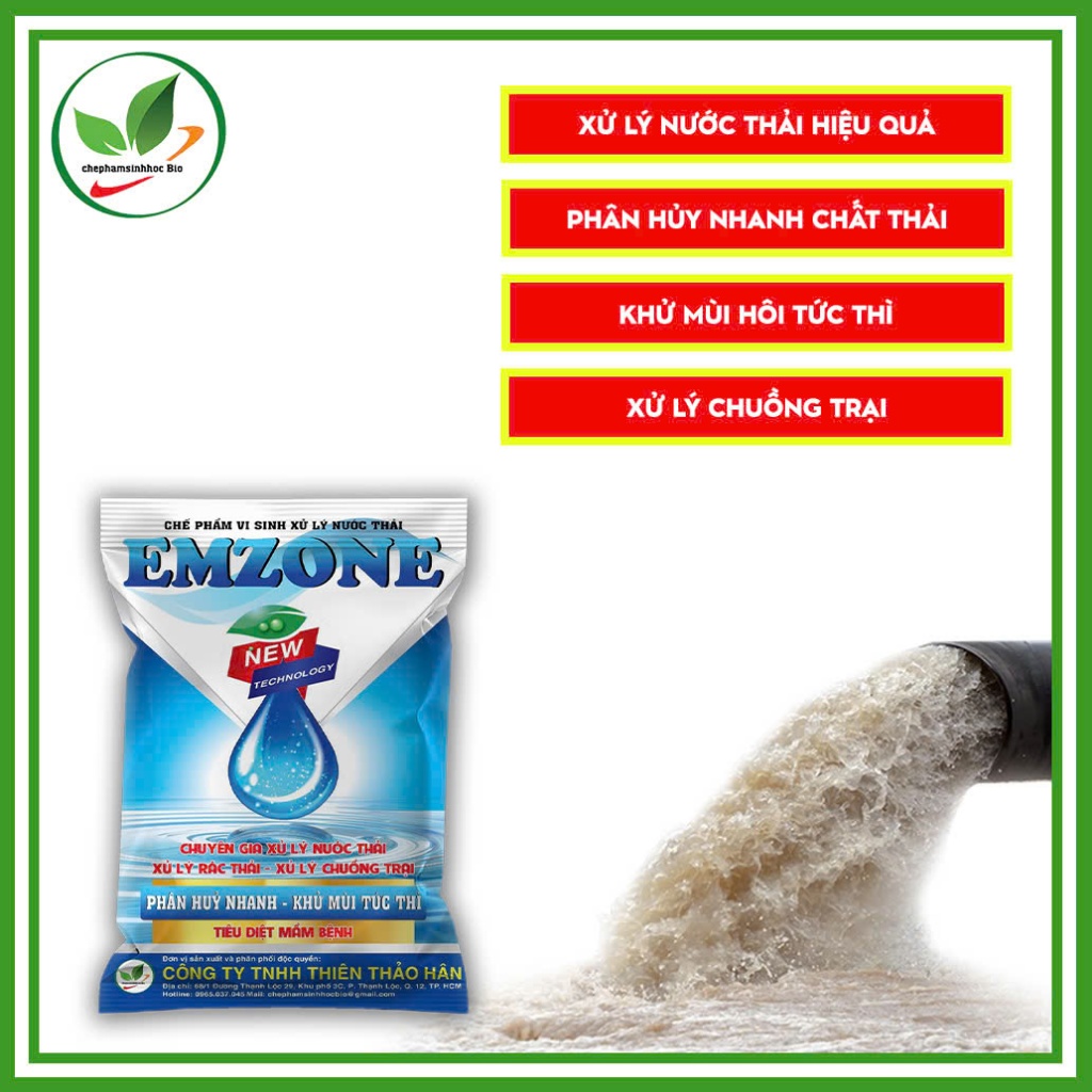 Men vi sinh EMZONE Chuyên xử lý nước thải, rác thải gói 1Kg