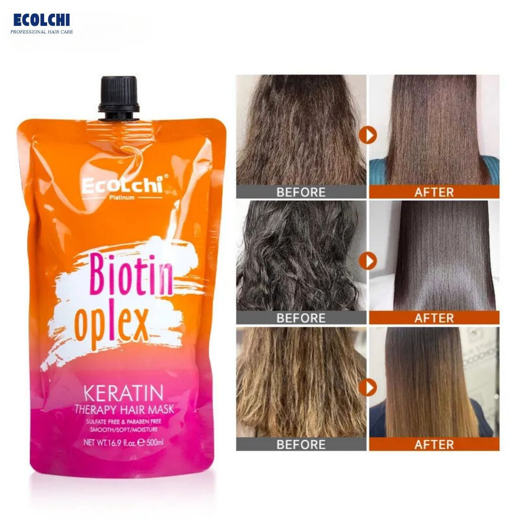 Kem Ủ Tóc ECOLCHI Keratin Biotin Oplex | Dưỡng Tóc Mềm Mượt, Hỗ Trợ Phục Hồi Tóc Khô Xơ.