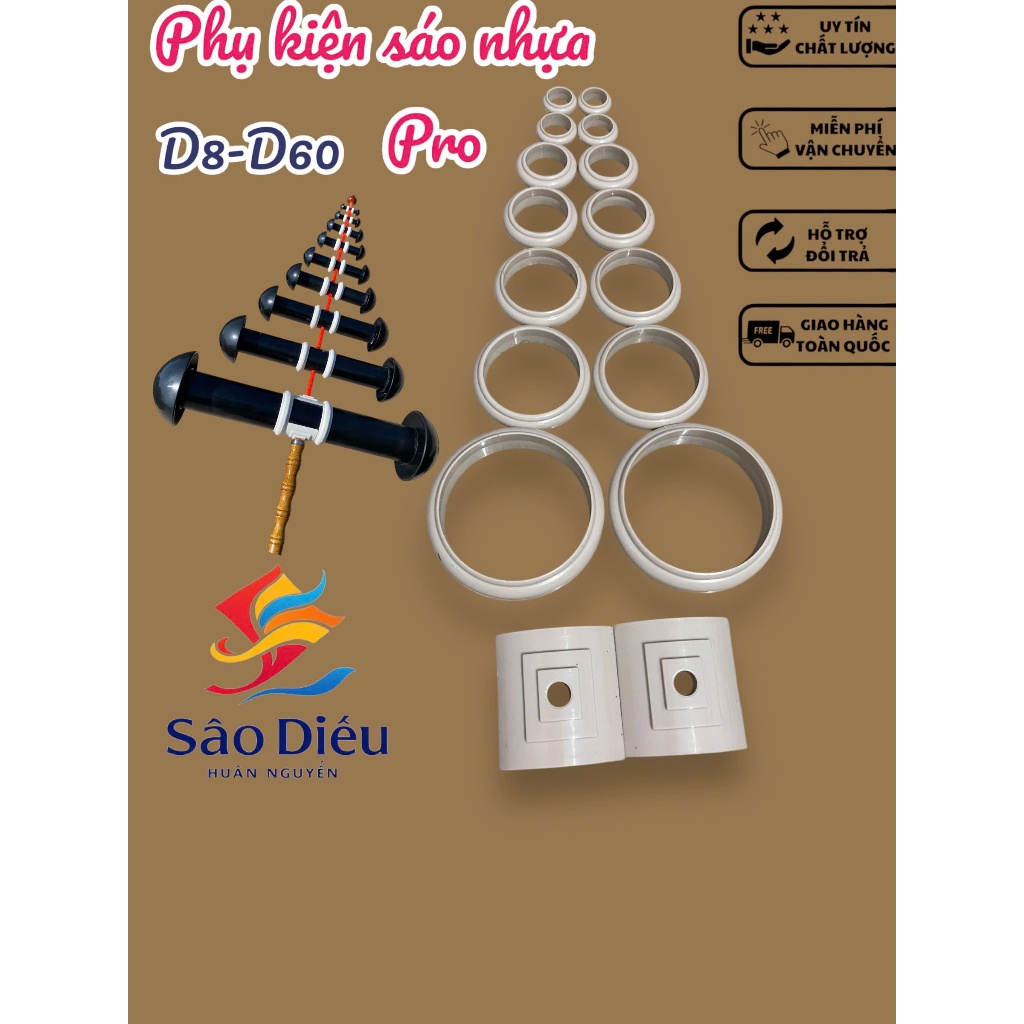phụ kiện đai đế sáo nhựa pro huân nguyễn d8-d60 siêu đẹp