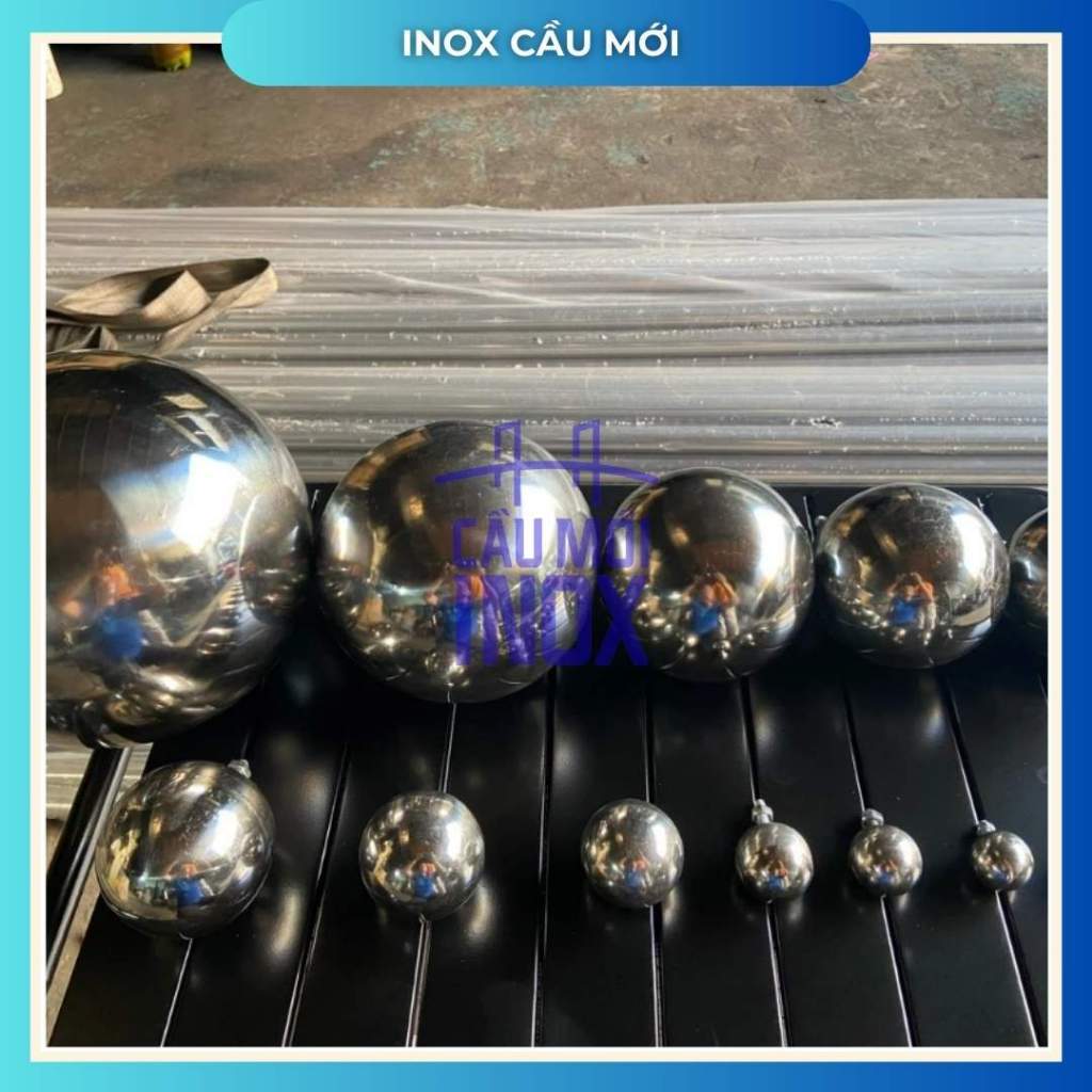 Quả cầu inox có ty 100mm - Trái cầu inox cầu thang phi 100mm - Trái châu inox 100mm chất lượng cao