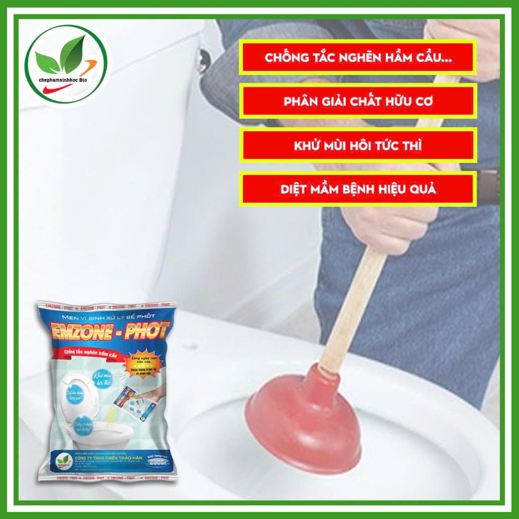 Men vi sinh EMZONE-PHOT Xử lý bể phốt, bể kỵ khí gói 200gr