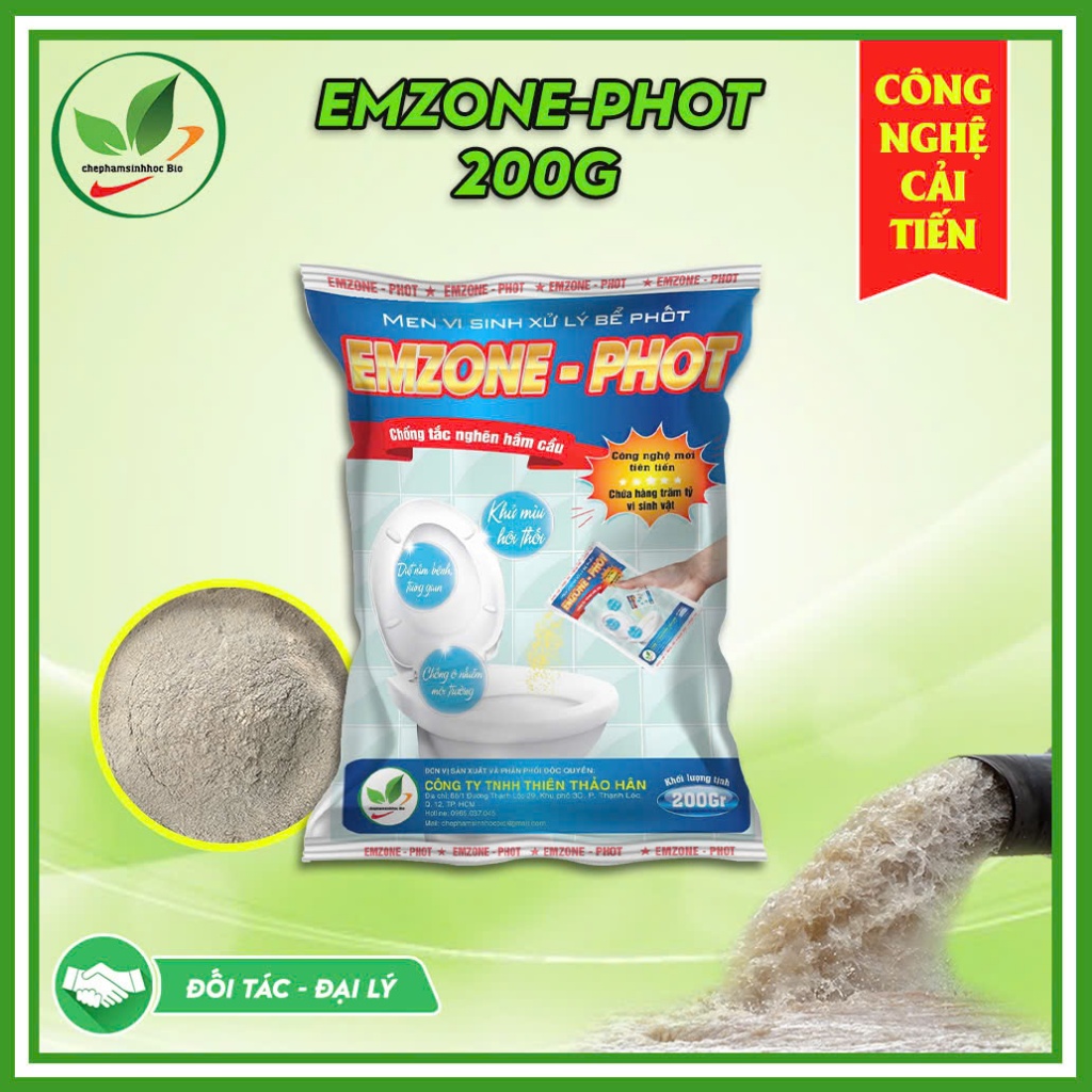 Men vi sinh EMZONE-PHOT Xử lý bể phốt, bể kỵ khí gói 200gr