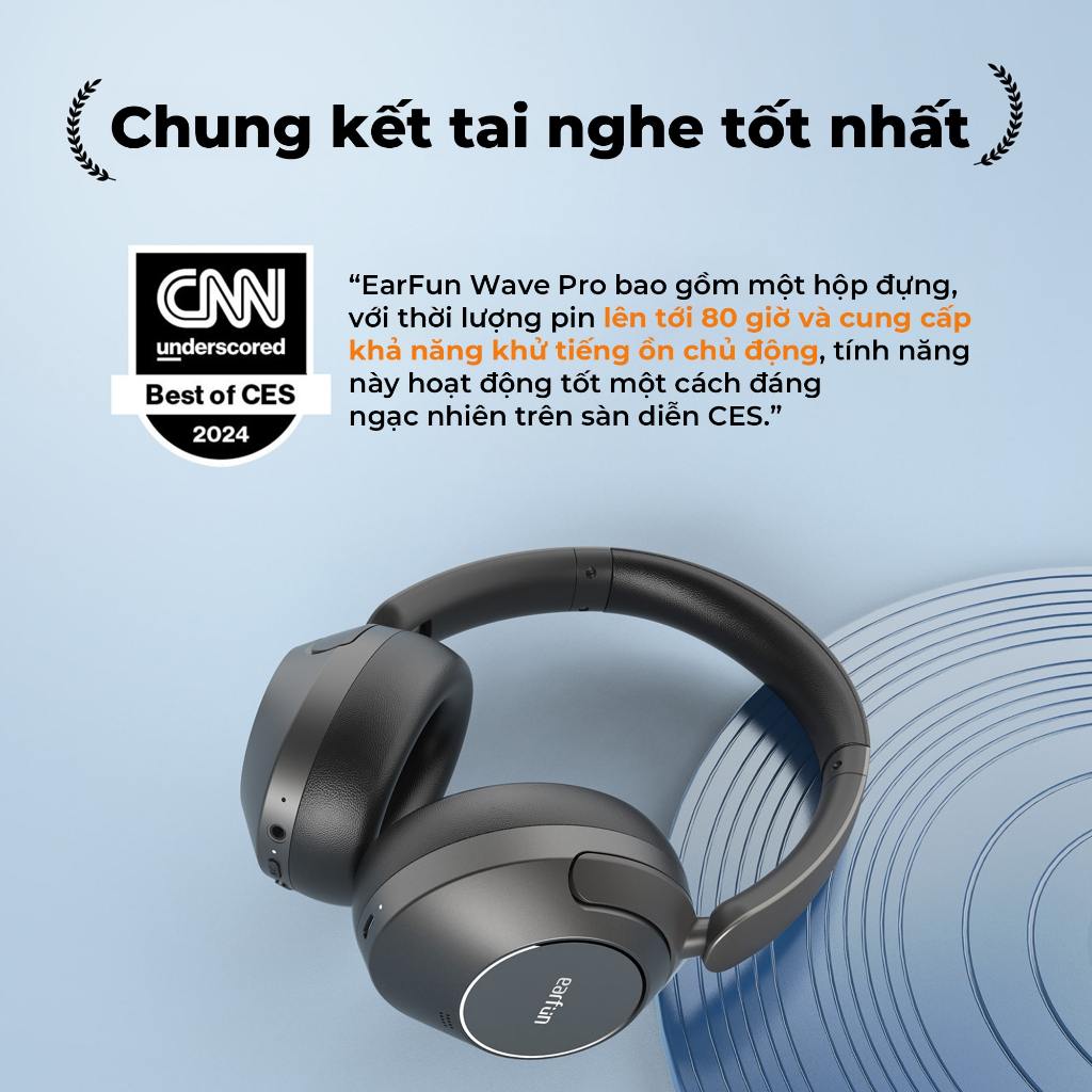 Tai Nghe Chụp Tai Bluetooth Earfun Wave Pro Chống Ồn ANC 45db Âm Thanh Hi-Res LDAC Pin 80H | BigBuy360 - bigbuy360.vn