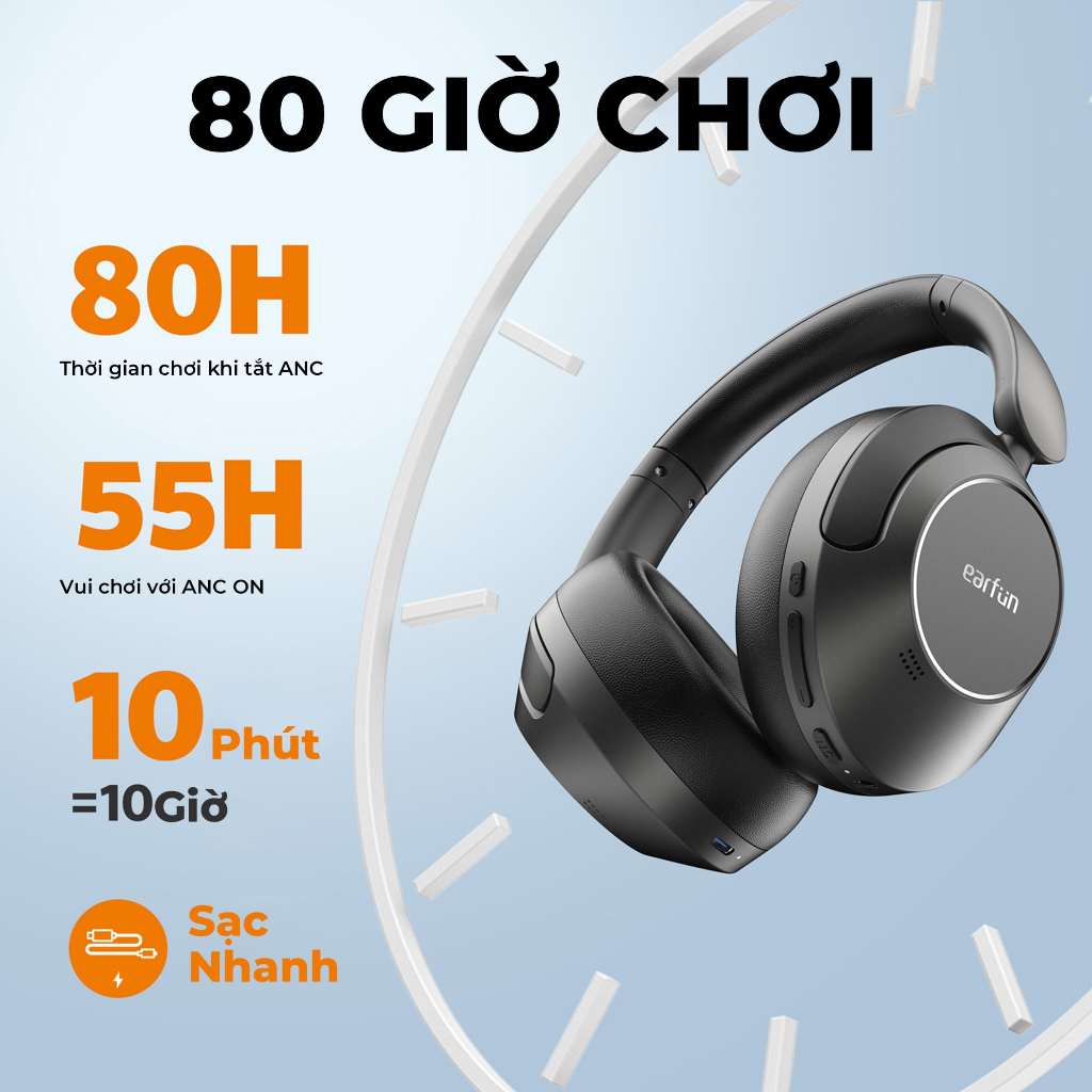 Tai Nghe Chụp Tai Bluetooth Earfun Wave Pro Chống Ồn ANC 45db Âm Thanh Hi-Res LDAC Pin 80H | BigBuy360 - bigbuy360.vn