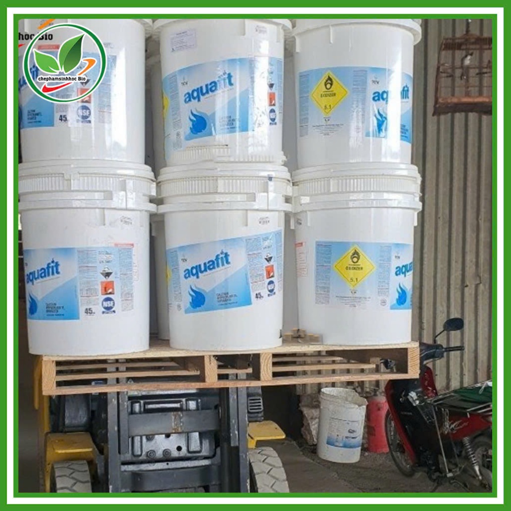 45kg Clo xử lý nước, Hóa chất Chlorine Aquafit Ấn Độ, Clo hồ bơi 70% ( Loại 1 chuẩn)