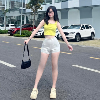 (Siêu tốc HCM) Quần short thun Dance Idol kpop lưng cao có dây kéo sau thun umi dày dặn ôm dáng
