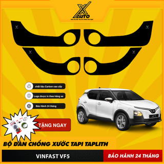 Bộ Dán Chống Xước Tapli Cửa Xe Vinfast VF5 - Viền Vân Da Carbon Cao Cấp( tặng 1 bộ gương cầu lồi)