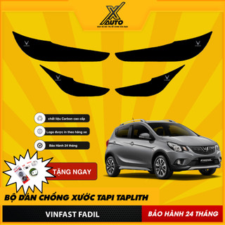 Bộ Dán Chống Xước Tapli Cửa Xe Vinfast Fadil - Viền Vân Da Carbon Cao Cấp( tặng 1 bộ gương cầu lồi)