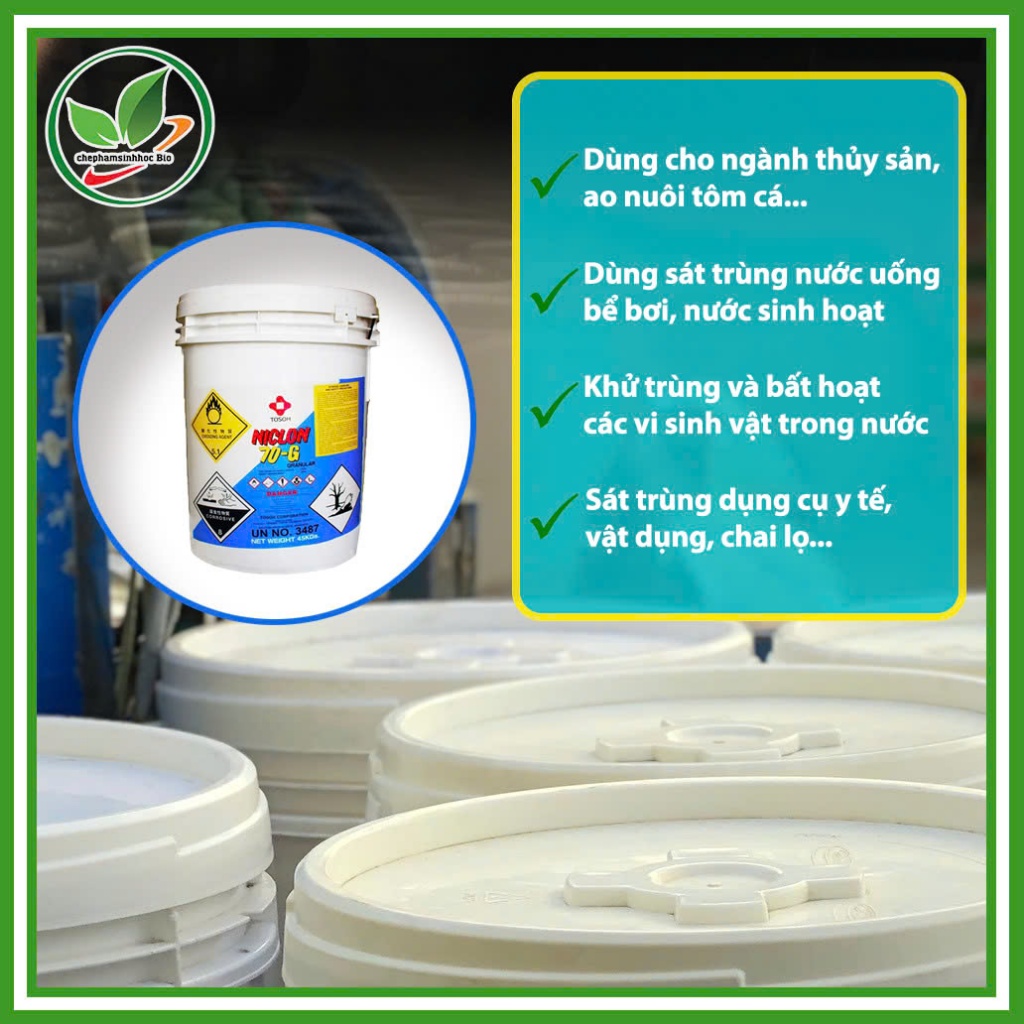 Chlorine Niclon 70%.( Nhật Bản). Thùng 45kg