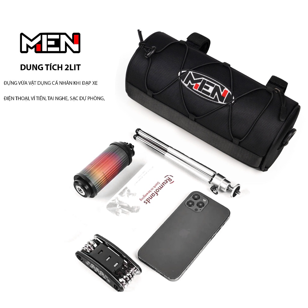 Túi treo xe đạp có dây khóa kéo kháng nước M.E.N.S4 ,ống tay cao cấp Men.X7 Logo phản quang đi đêm [GIÁ CẠNH TRANH]